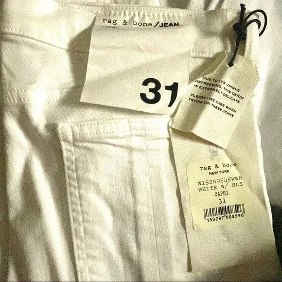 rag & bone classic destroyed capri jeans - Picture 7 of 12
